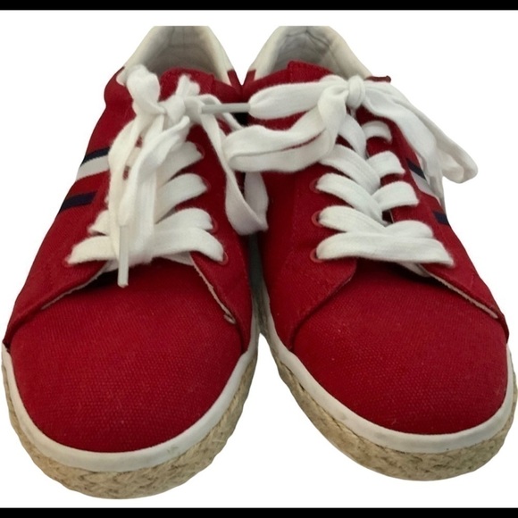 TOMMY HILFIGER Red Filip 2 Canvas Espadrille Sneakers - Picture 3 of 6